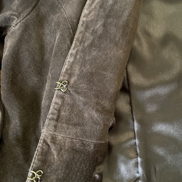 Chico's Chocolate Brown Suede Leather Jacket SZ 1 - Picture 7 of 12